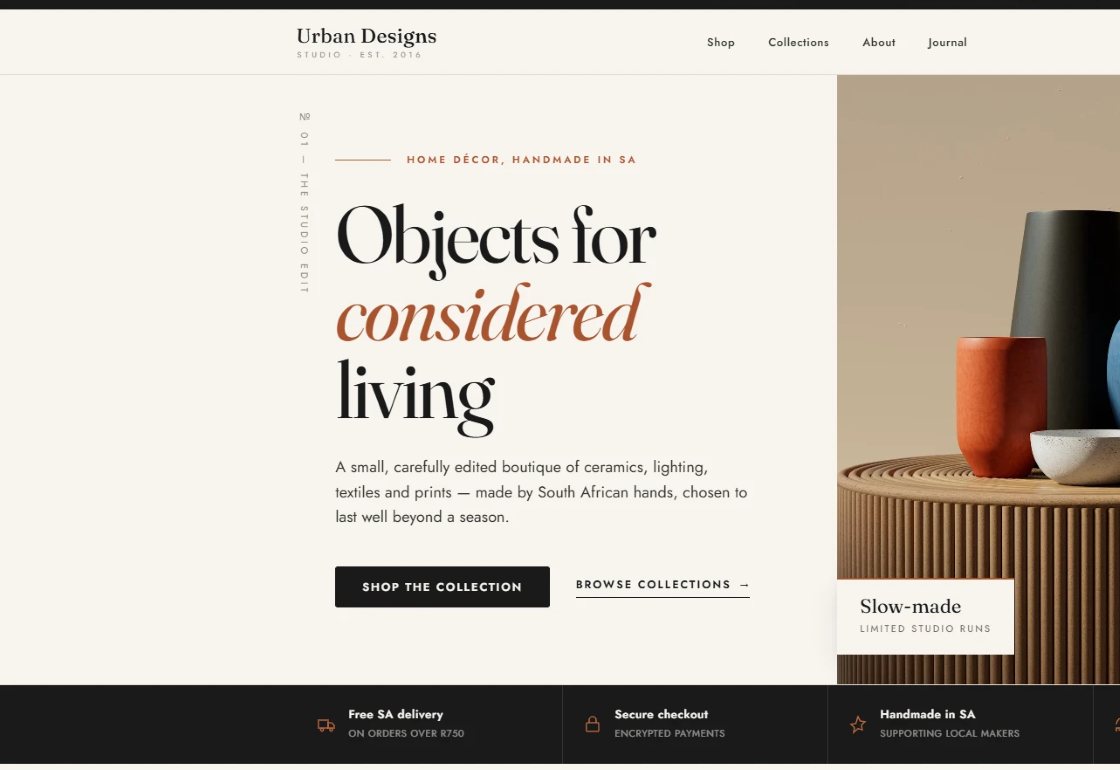 Urban Designs Studio demo store